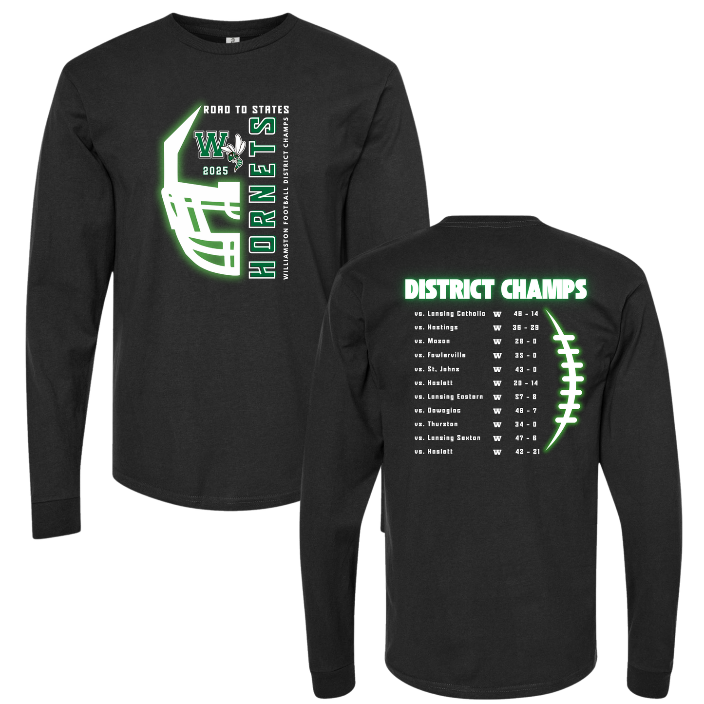 Williamston District Champs Football Long Sleeve Shirt